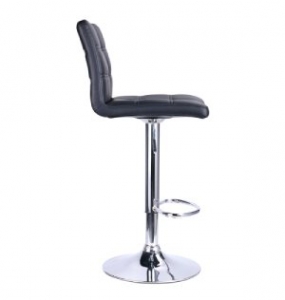 Modern square PU leather bar stool - side view