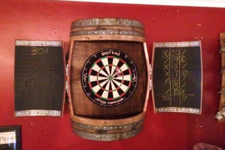 Wine Barrel Dartboard Cabinets