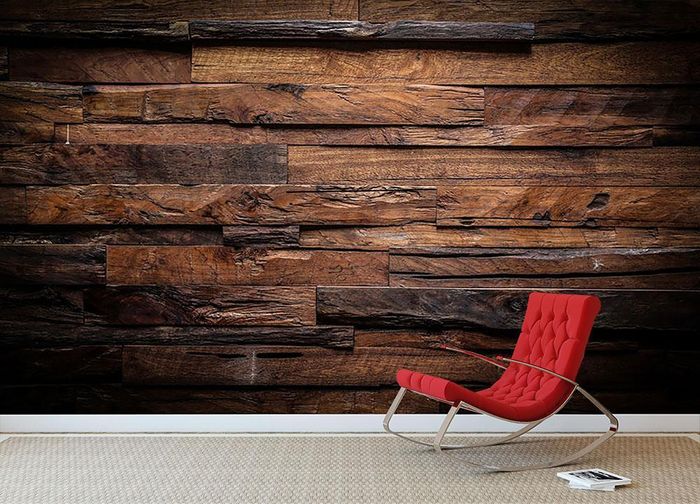 Dark wood texture wall decor wallpaper