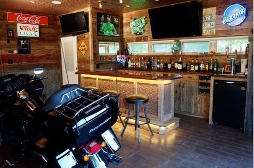 Motorbike Man Cave with Bar
