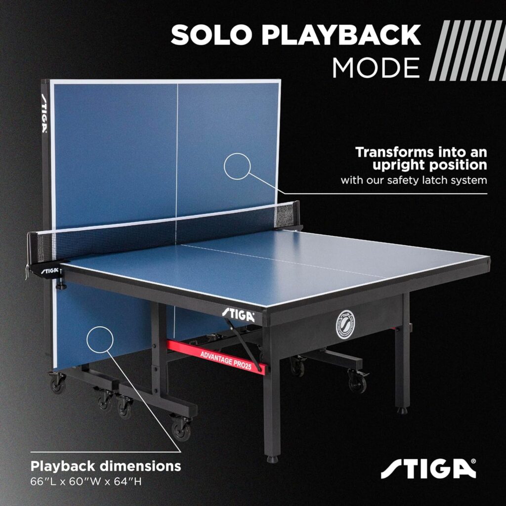 STIGA Advantage Series Ping Pong Tables - 13-25mm Performance Tops - Quickplay 10 Minute Assembly - Playback Mode - Recreational to Tournament-Level Table Tennis Table