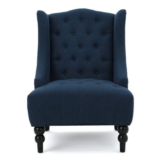 Clarice Tall Wingback Fabric Accent Man Cave Chairs