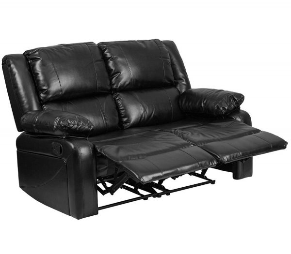 Flash Furniture Harmony Series Black Leather Loveseat